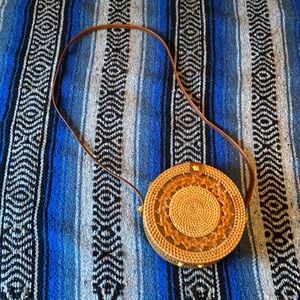 Circle Rattan/Straw Crossbody Bag